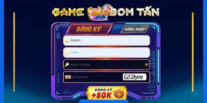Điền đầy đủ thông tin để đăng ký Saowin